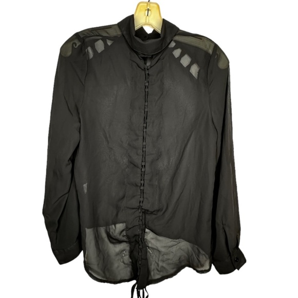 Ali & Kris Black Sheer Blouse - Picture 3 of 5